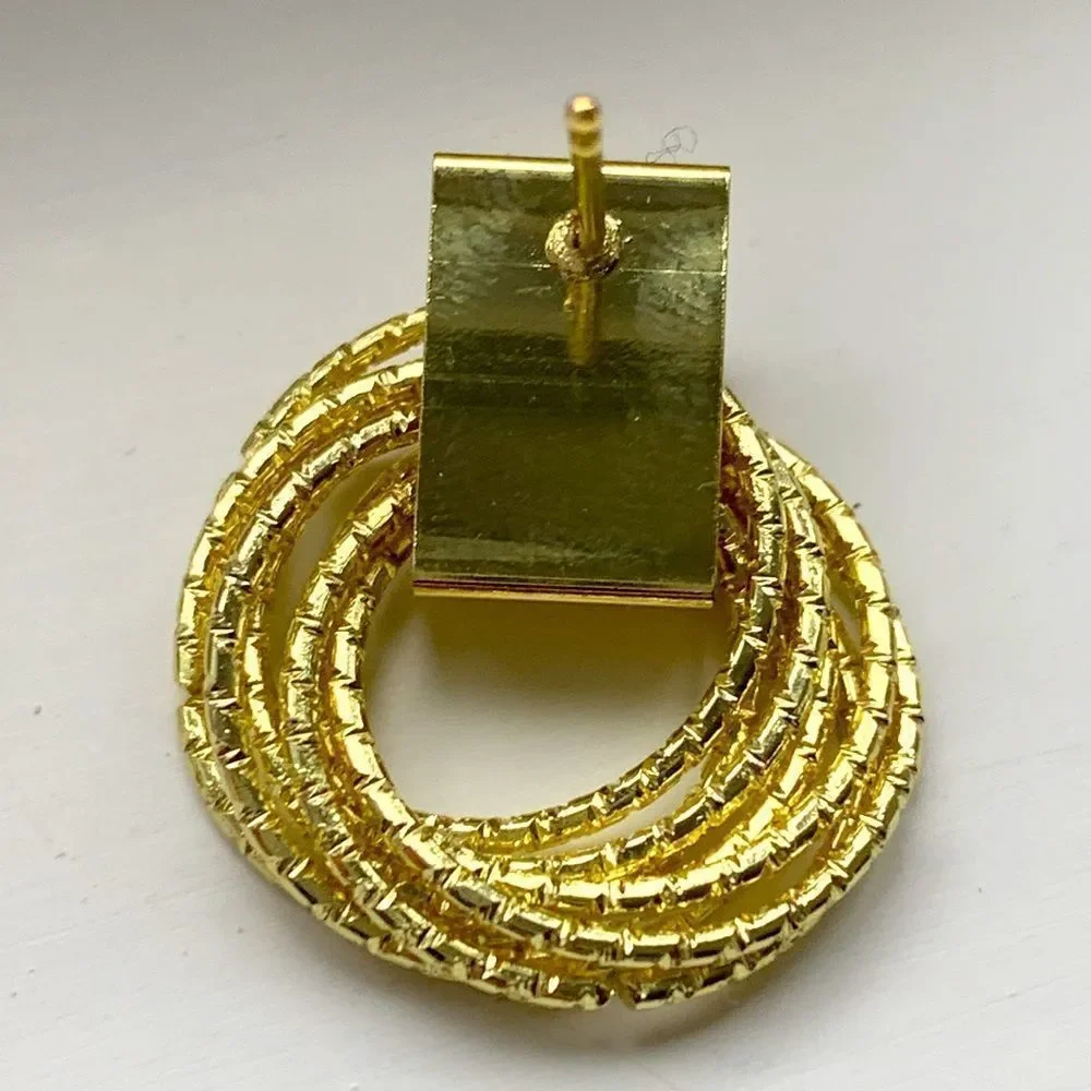 Marais Gold Tone Twisted Doorknocker Earrings